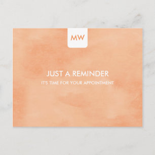 Simple Peach Chic Appointment Reminder QR Code Postcard