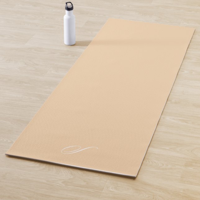 Simple Peach Pastel Minimalist Exercise Yoga Mat (In Situ)