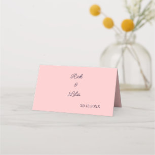 Simple Peach Personalised Wedding Table Place Card