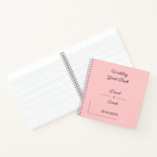 Simple Peach Personalized Wedding Guest Notebook
