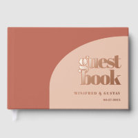 Simple Peach Terracotta Rose gold foil wedding
