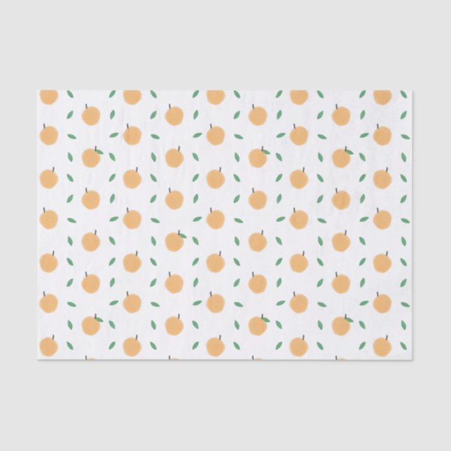 Simple Peaches with Leaves Pattern Tissue Paper (Front)