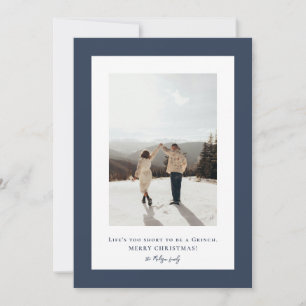 Simple Peacoat frame photo  Holiday Card