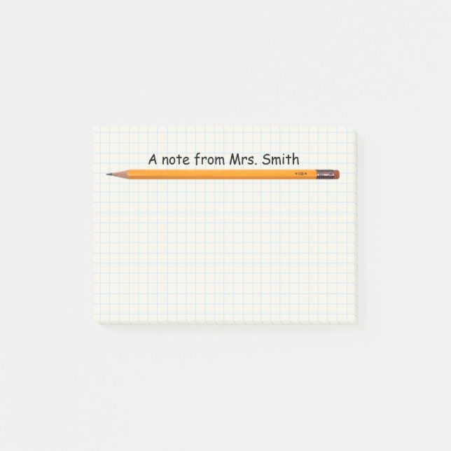 Simple Pencil & Grid Note Paper School Teacher (Front)