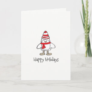 Simple Penguin (5" x 7"), Standard white env. Inc. Holiday Card