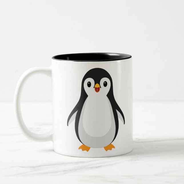 Simple Penguin Two-Tone Coffee Mug (Left)