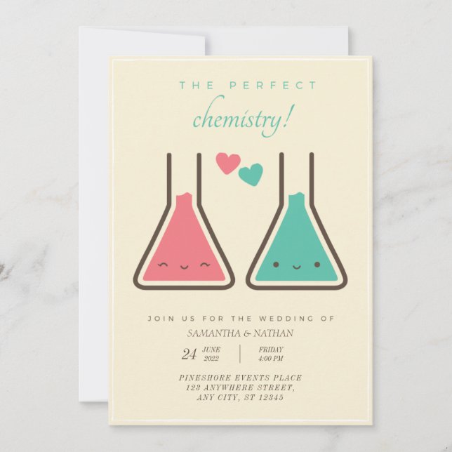 Simple Perfect Chemistry Wedding Invitation (Front)
