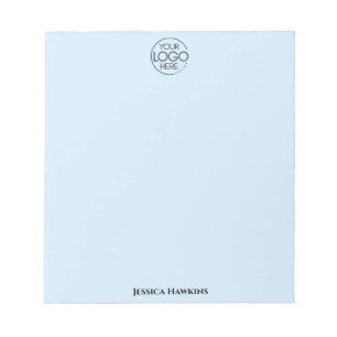 Simple Personal Business Stationery Logo Blue Notepad