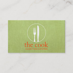Simple Personal Chef Modern Catering Green Business Card