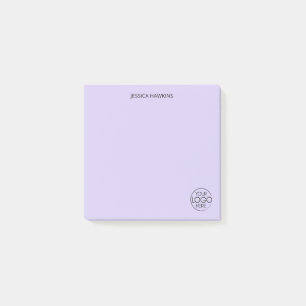 Simple Personal Stationery Logo Light Purple Post-it Notes