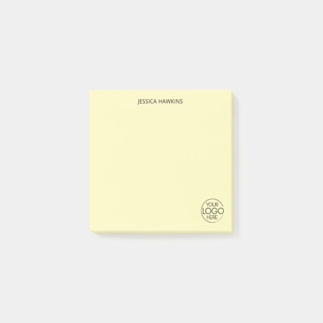 Simple Personal Stationery Logo Yellow Post-it Notes (Front)