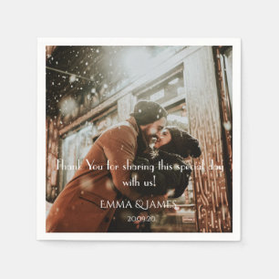 Simple Personalised Photo Wedding Paper Napkin