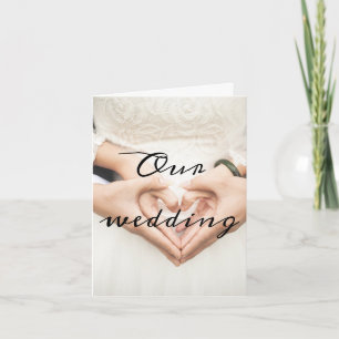 Simple Personalised Script Photo Wedding Invitation