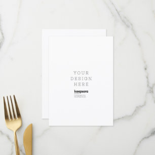 Simple Personalize 4.5" x 6.25" Flat Menu Card