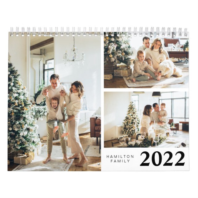 Simple Personalized 2022 Family Photo  Calendar (Cover)