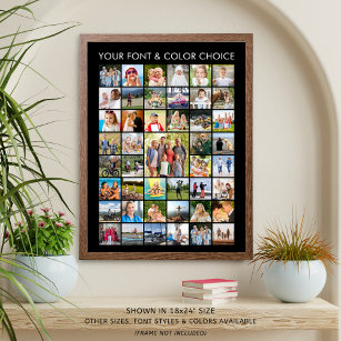 Simple Personalized 45 Square Photo Collage Poster