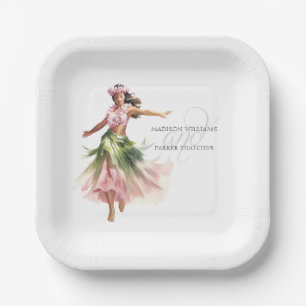 Simple Personalized Beach Wedding  Paper Plate
