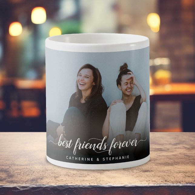 Simple Personalized Best Friends Forever Photo Coffee Mug (Creator Uploaded)
