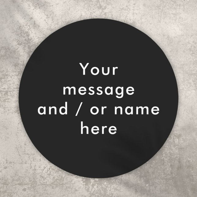 Simple Personalized Black and White Classic Round Sticker (Simple Personalized Black and White Classic Round Sticker)