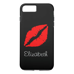 Simple Personalized Black Red Lips iPhone 8 Plus/7 Plus Case