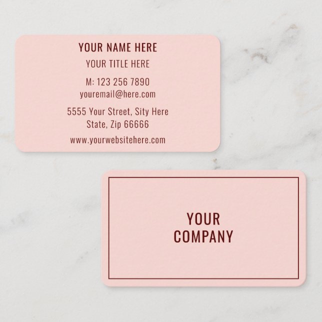 Simple Personalized Business Card Your Text Info (Front/Back)