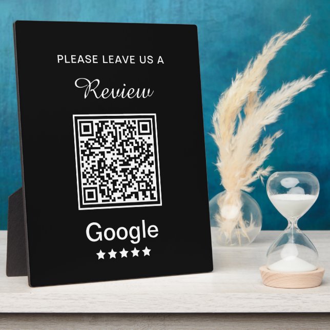 Simple Personalized Business Leave a Review Plaque (Side)