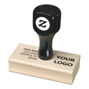 Simple Personalized Business Logo Address Company Rubber Stamp