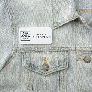 Simple Personalized Business Logo Employee Staff Name Tag