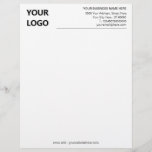 Simple Personalized Business Logo Name Office Letterhead<br><div class="desc">Custom Simple Black and White Business Office Letterhead with Logo - Add Your Logo - Image / Business Name - Company / Address - Contact Information - Resize and move or remove and add elements / image with customization tool.</div>