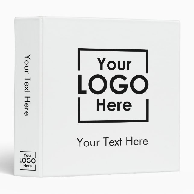 Simple Personalized Business Logo Text Corporate  Binder (Front/Spine)