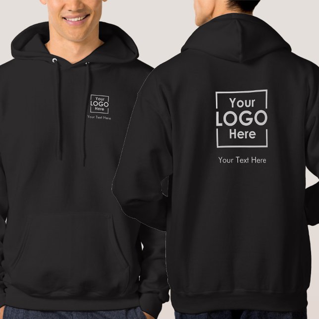 Simple Personalized Business Logo Text Front Back  Hoodie (Simple Personalized Business Logo Text Front Back Hoodie)