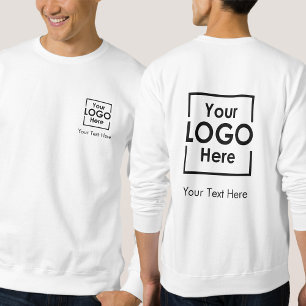 Simple Personalized Business Logo Text Front Back Sweatshirt