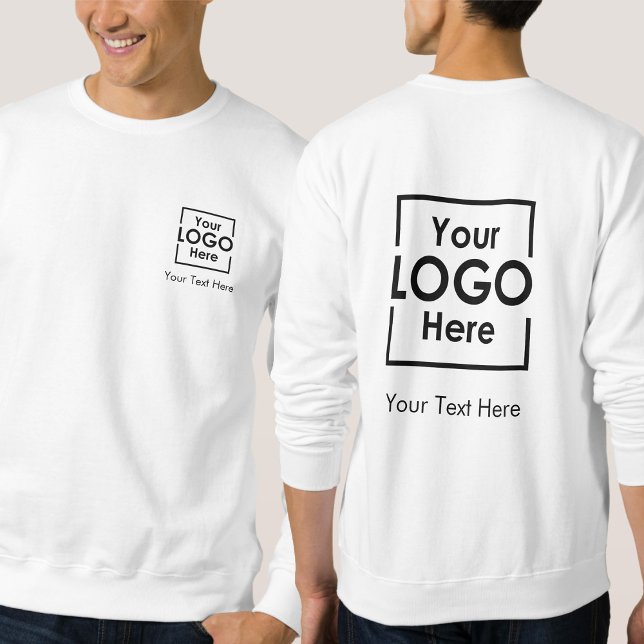 Simple Personalized Business Logo Text Front Back Sweatshirt (Simple Personalized Business Logo Text Front Back Sweatshirt)