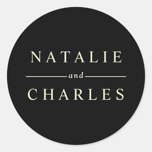 Simple Personalized Classic Round Sticker (Front)