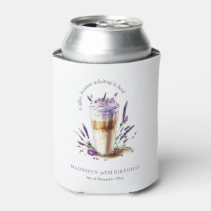 Simple Personalized Coffee Birthday  Can Cooler