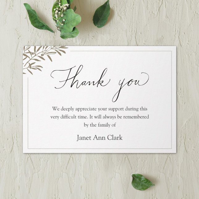 Simple Personalized Condolence Thank You Cards (Creator Uploaded)