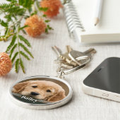 Simple Personalized Dog Lover Pet Photo Keychain (Side)