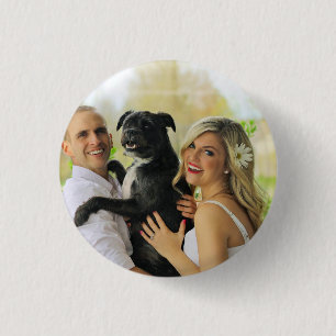 Simple Personalized Dog Pet Photo Keepsake 1 Inch Round Button