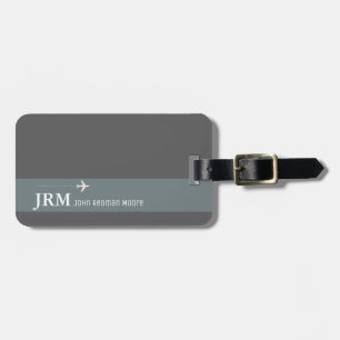simple, personalized elegant grey bag travel luggage tag