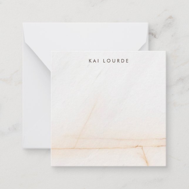 Simple Personalized  Elegant Soft Veined Marble Card (Front)