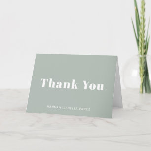 Simple Personalized Folded Thank You Card