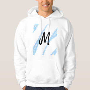 Simple personalized glitter monogram baking throw hoodie