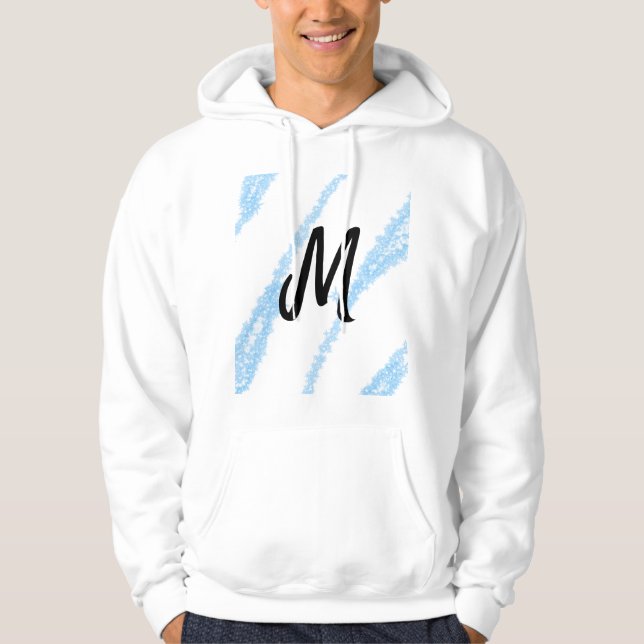 Simple personalized glitter monogram baking  throw hoodie (Front)