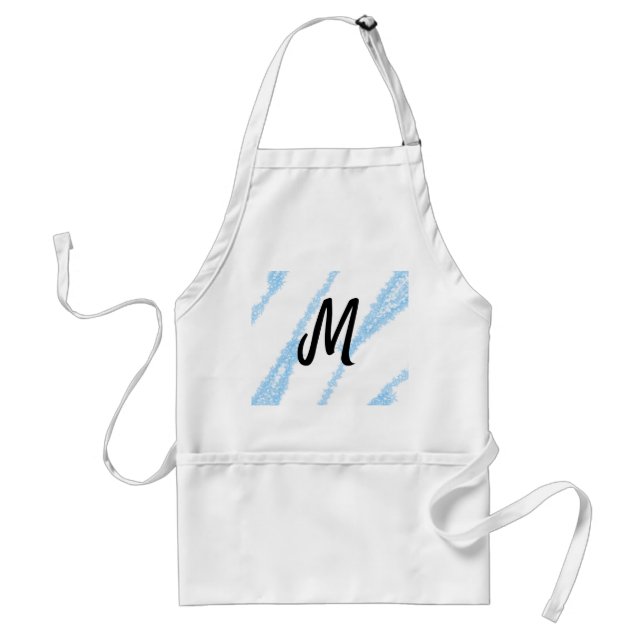 Simple personalized glitter monogram baking  throw standard apron (Front)