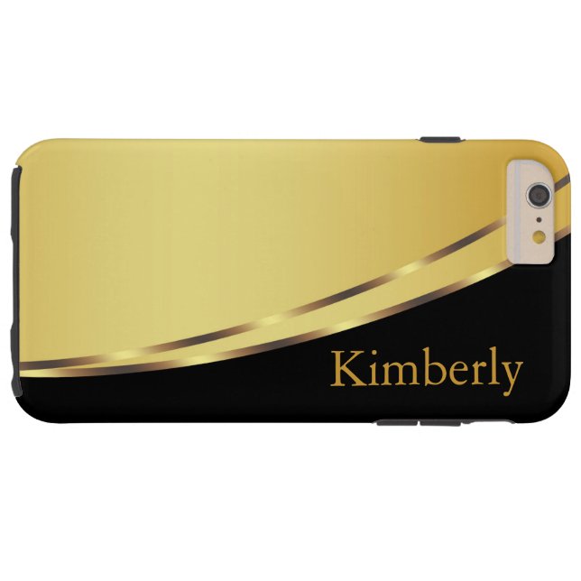 Simple Personalized Gold Black Classy Bling Style Case-Mate iPhone Case (Back Horizontal)