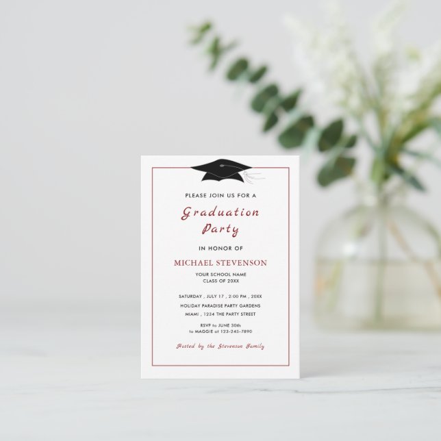 Simple Personalized Graduation Party Invitation (Standing Front)