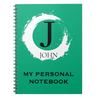 Simple Personalized Green Notebook
