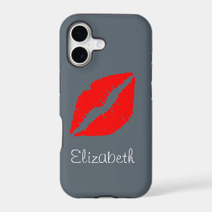 Simple Personalized Grey Red Lips
