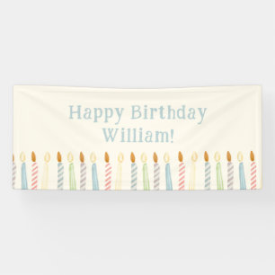 Simple Personalized Happy Birthday Candles Banner