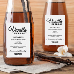 Simple Personalized Homemade Vanilla Extract Label